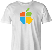 funny computer operating system mashup t-shirt men's white