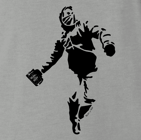 funny beans and banksy parody tee ash grey