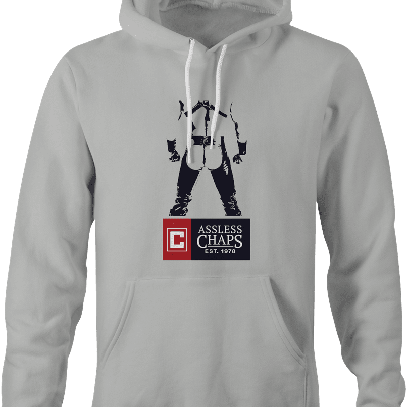 Assless Chaps Funny Parody men's hoodie white 