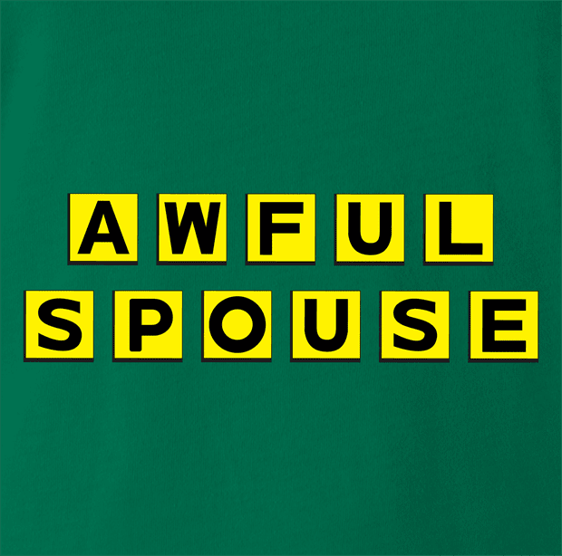 funny Awful Spouse Waffle Mash-up green t-shirt