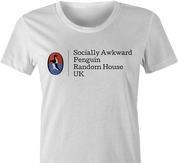 funny awkward penguin meme  t-shirt women's white