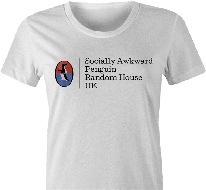 funny awkward penguin meme  t-shirt women's white
