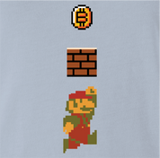 Funny BTC bitcoin gamer coin collection t-shirt men's light blue