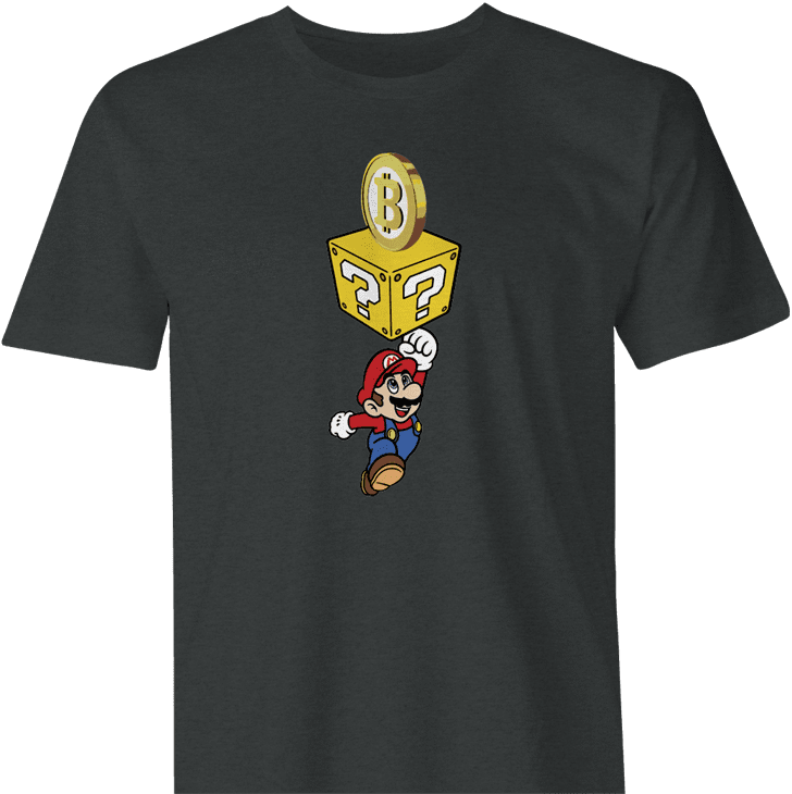 Funny BTC bitcoin  video game gamer black men's t-shirt