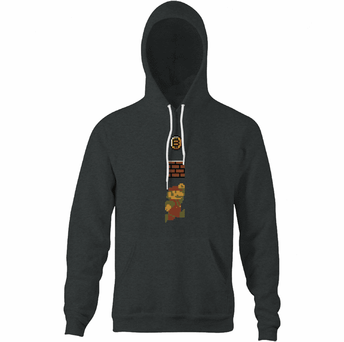 Funny BTC bitcoin gamer coin collection hoodie men's black