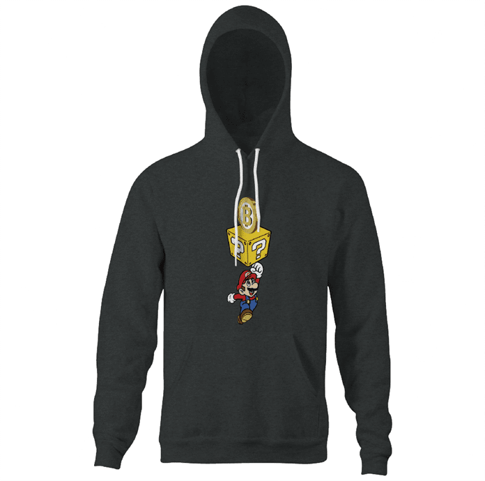 Funny BTC bitcoin  video game gamer black men's hoodie