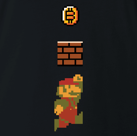 Funny BTC bitcoin gamer coin collection t-shirt men's black