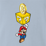 Funny BTC bitcoin  video game gamer light blue men's t-shirt