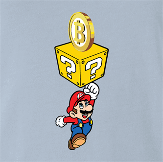 Funny BTC bitcoin  video game gamer light blue men's t-shirt