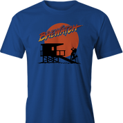 funny bae lifeguard t-shirt men's royal blue