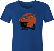 funny bae lifeguard t-shirt women's royal blue