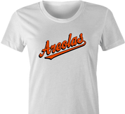funny Baltimore Areolas America's Best Baseball Team white women's t-shirt