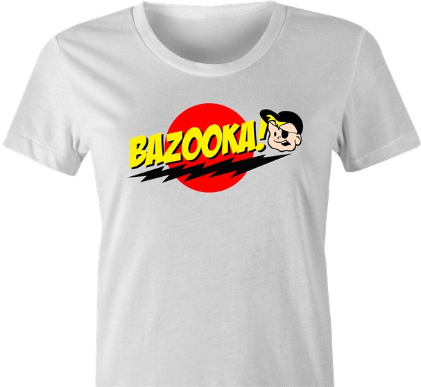 Funny Bazinga bubblegum women's white parody T-Shirt