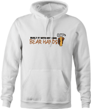 funny My own bear hands play on words parody white hoodie