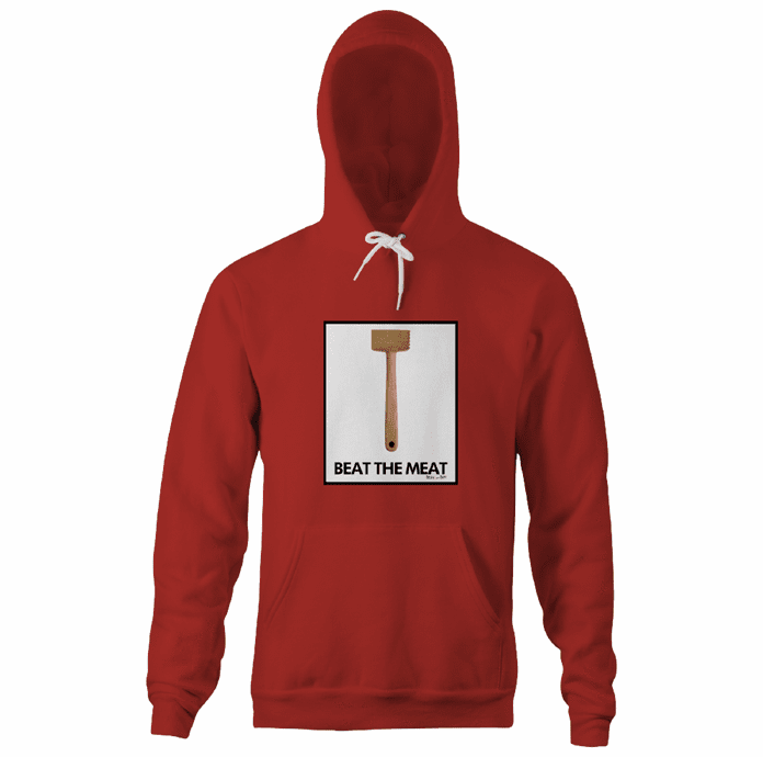 funny beat the meat play on words hoodie