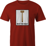 funny beat the meat play on words men's t-shirt