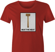 funny beat the meat play on words women's t-shirt