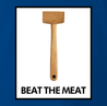 funny beat the meat play on words blue t-shirt