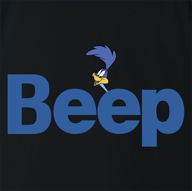 Funny Beep Road Runner Parody black t-shirt