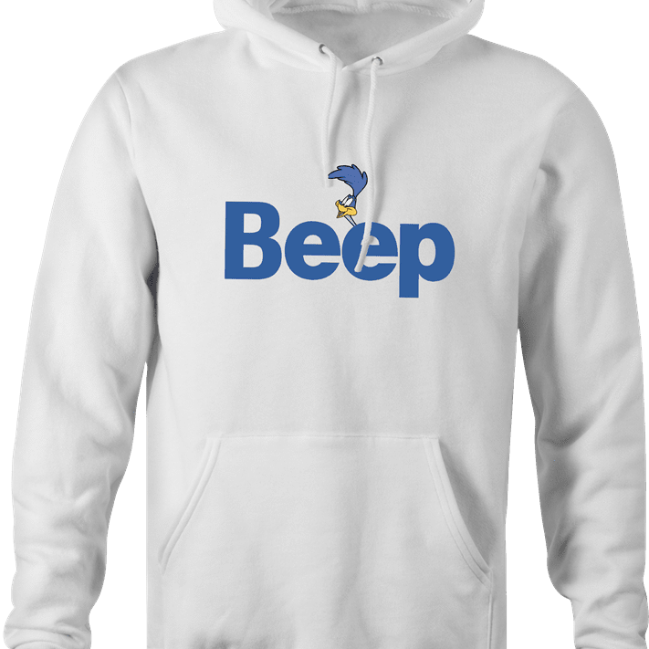 Funny Beep Road Runner Parody white hoodie
