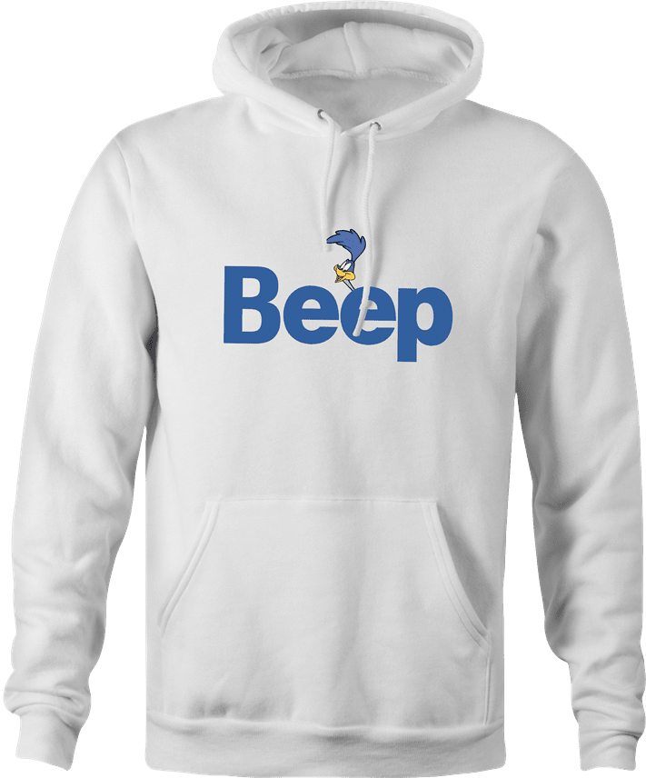 Funny Beep Road Runner Parody white hoodie