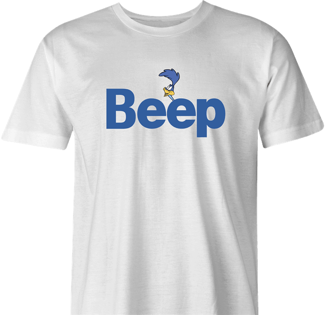 Funny Beep Road Runner Parody White Men's T-Shirt