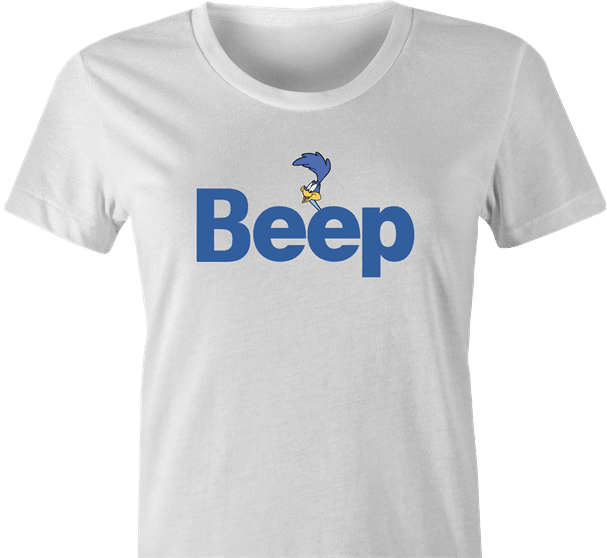 Funny Beep Road Runner Parody white women's t-shirt