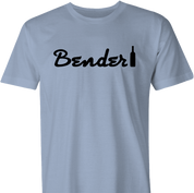 Funny drinking bender guitar logo light blue men's t-shirt