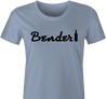 Funny drinking bender guitar logo light blue women's t-shirt