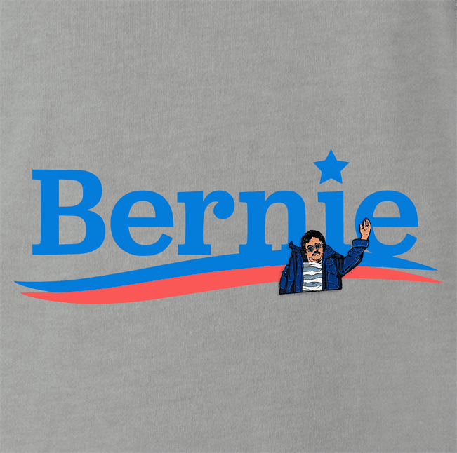 funny bernie sanders logo parody t-shirt men's grey 