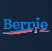 funny bernie sanders logo parody t-shirt men's navy blue