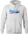 funny bernie sanders logo parody hoodie men's white 