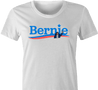 funny bernie sanders logo parody t-shirt women's white 