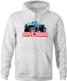 funny misspelled monster truck hoodie men's white