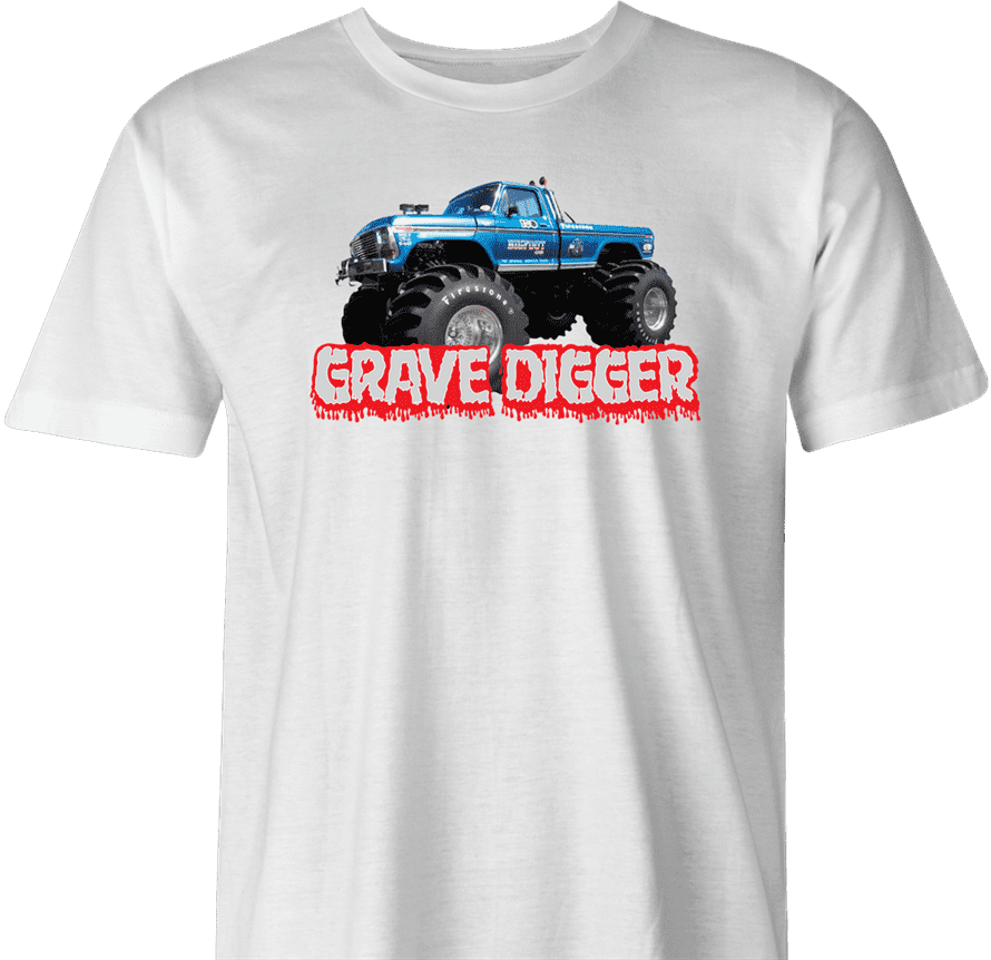 funny misspelled monster truck t-shirt men's white