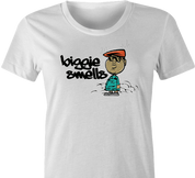 Funny Notorious BIG stinks Biggie Smells white t-shirt women's