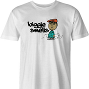 Funny Notorious BIG stinks Biggie Smells white t-shirt men's
