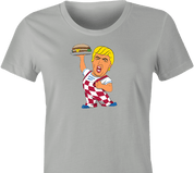 Funny Donald Trump Bigly Boy Parody T-Shirt Women's Ash Grey