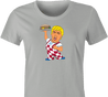 Funny Donald Trump Bigly Boy Parody T-Shirt Women's Ash Grey