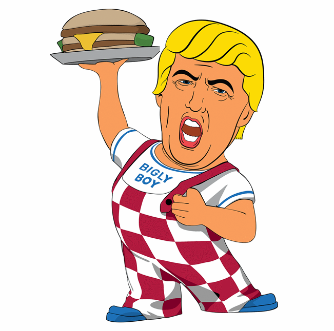 Funny Donald Trump Bigly Boy Parody White Tee