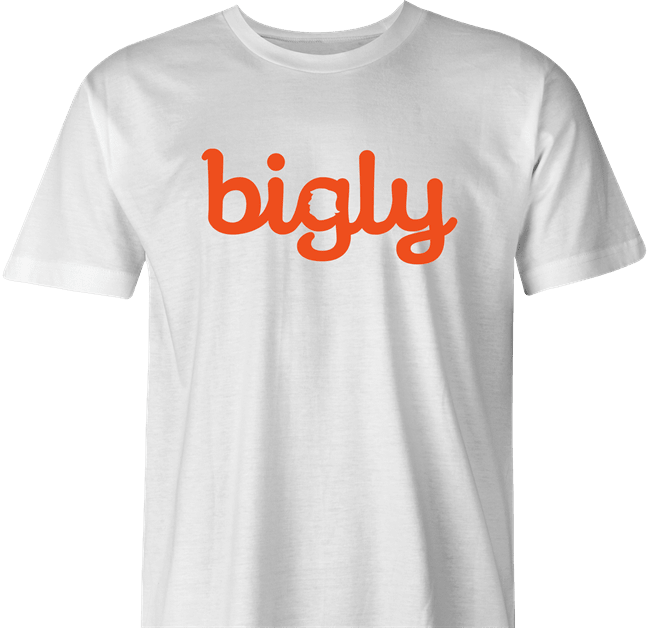 funny Donald Trump Bigly white men's t-shirt