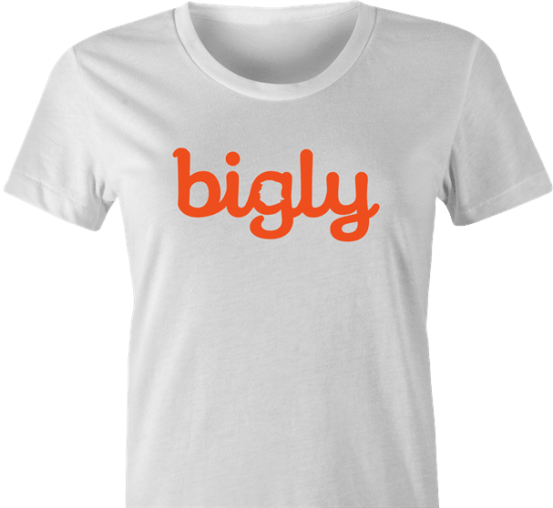 funny Donald Trump Bigly white women's t-shirt