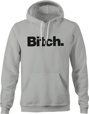 funny bench bitch logo parody hoodie men's ash grey 