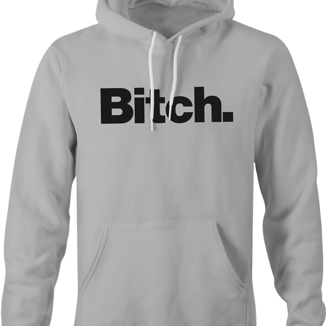 funny bench bitch logo parody hoodie men's ash grey 