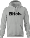funny bench bitch logo parody hoodie men's ash grey 
