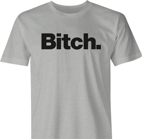 funny bench bitch logo parody t-shirt men's ash grey 