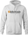 BTC bitcoin b*tchcoin white hoodie