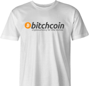 BTC bitcoin bitchcoin white men's t-shirt 