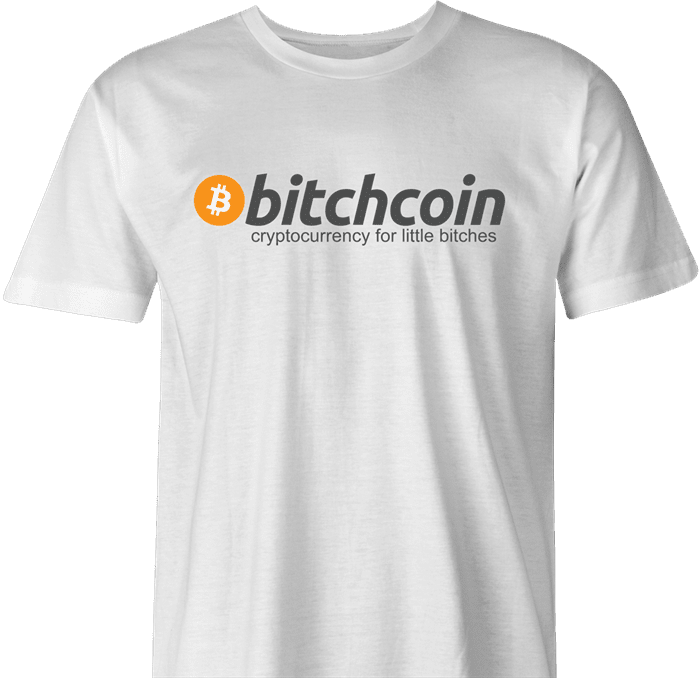 BTC bitcoin bitchcoin white men's t-shirt 