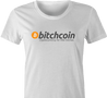 BTC bitcoin bitchcoin white women's t-shirt 